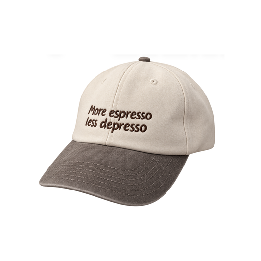 Vintage Cap "More Espresso Less Depresso"