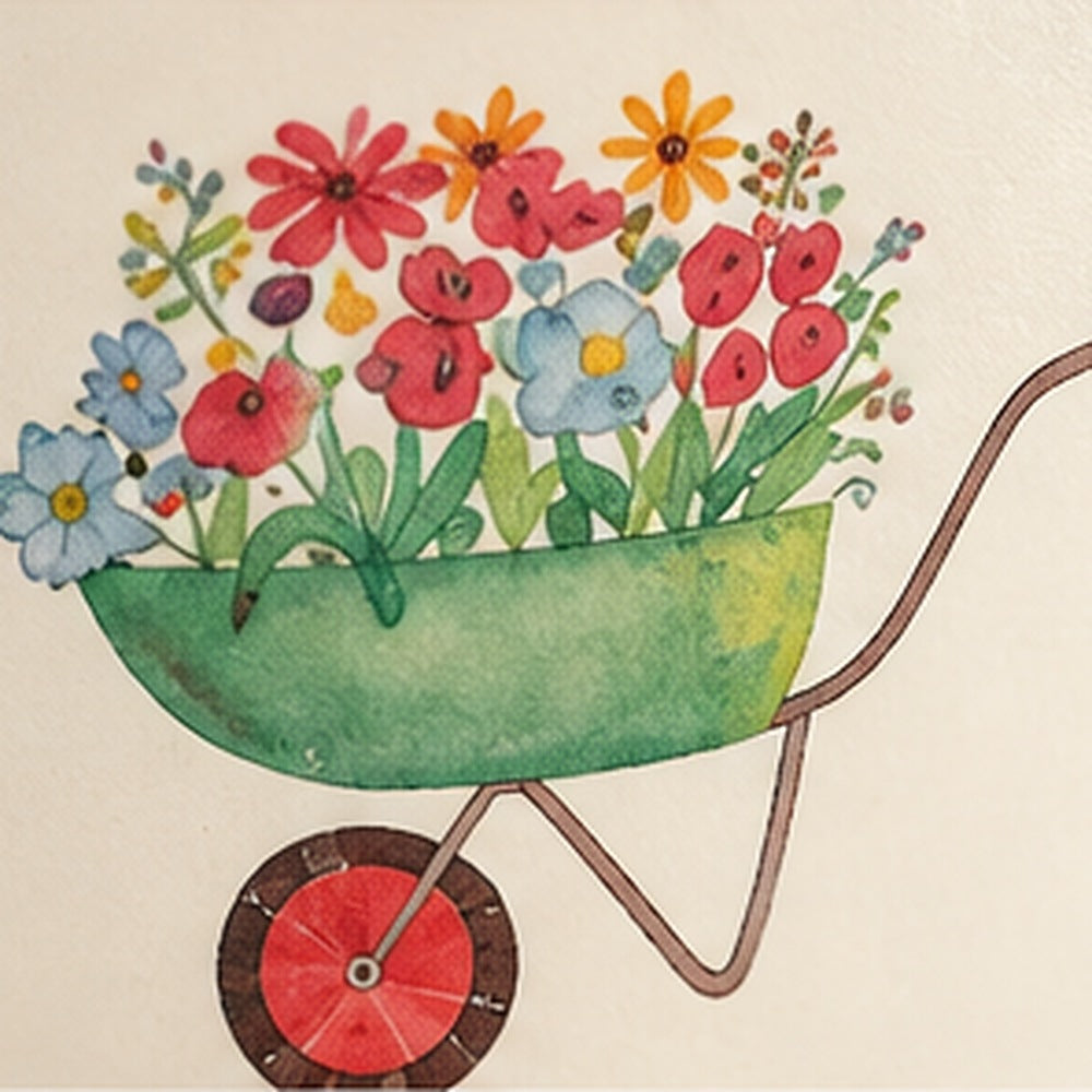 Detail Schubkarre mit Blumen