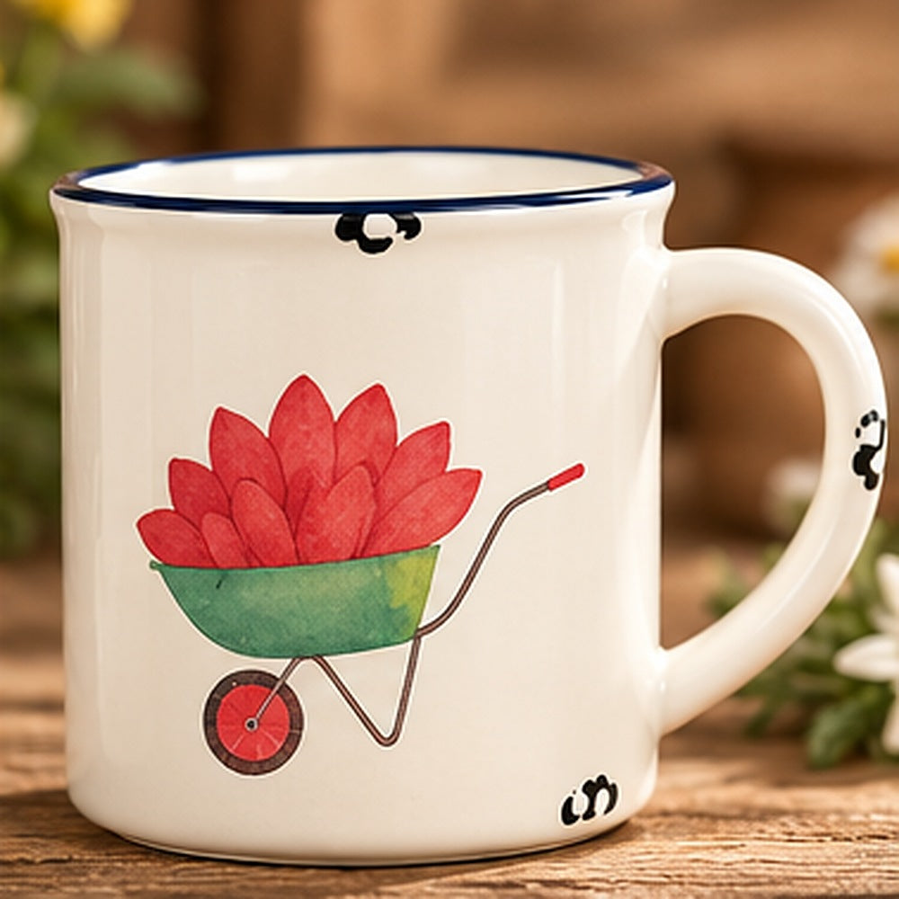Espressotasse Schubkarre, Emaille-Look