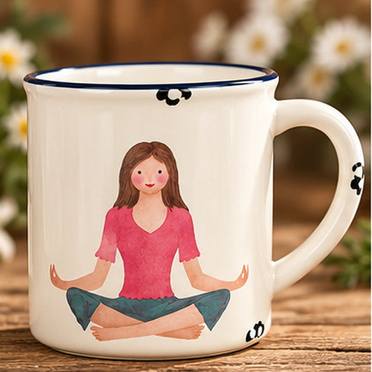 Tasse Yoga, Emaille-Look