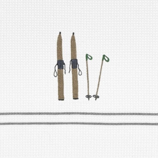 Geschirrtuch Alte Skier