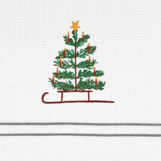 Geschirrtuch Christbaum auf Schlitten