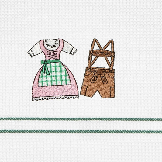 Geschirrtuch Dirndl und Lederhose
