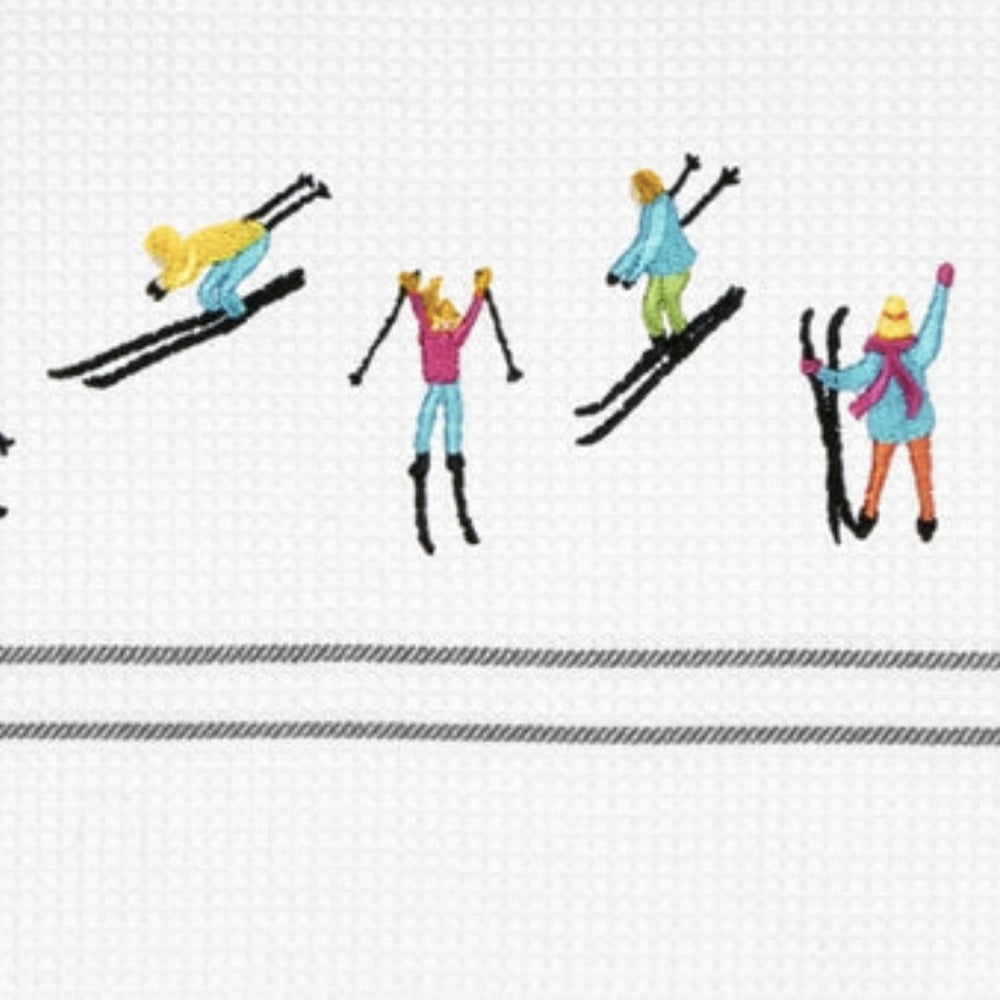 Geschirrtuch Skifahrer Bunt
