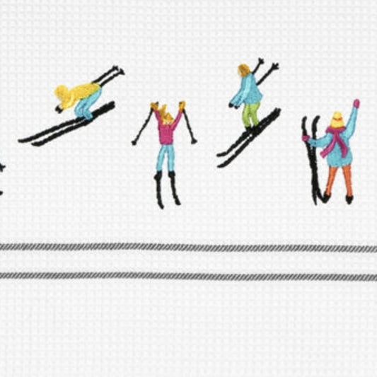 Geschirrtuch Skifahrer Bunt