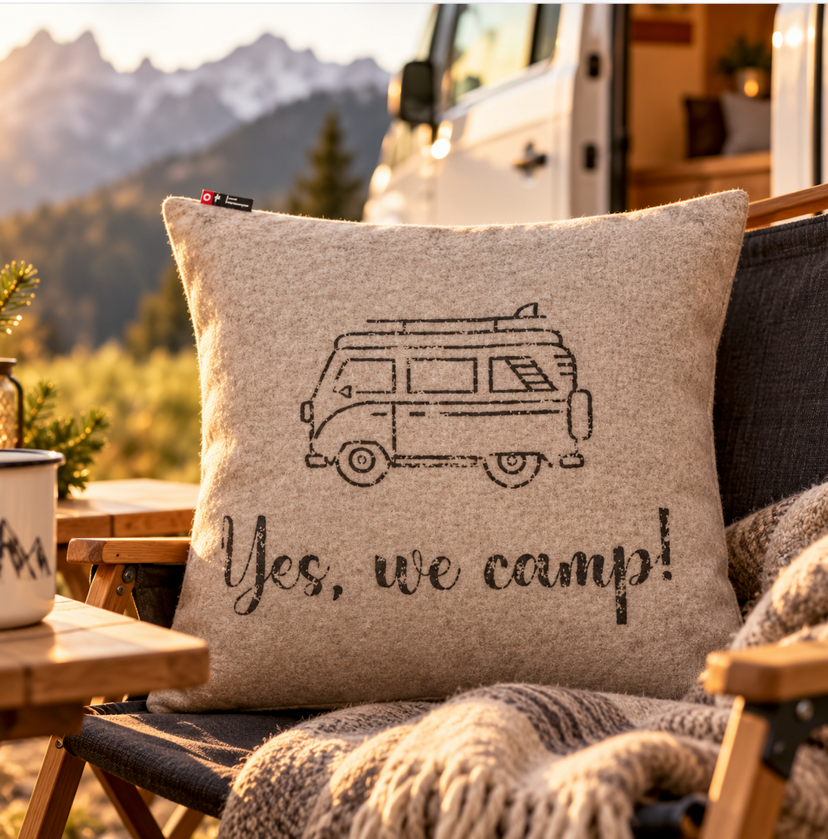 Kissen "Yes, we camp!"