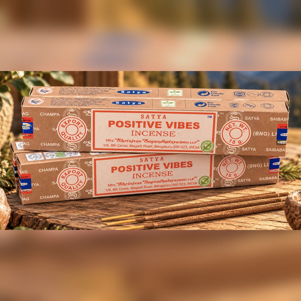 Satya Positive Vibes Räucherstäbchen mit offenen Stäbchen
